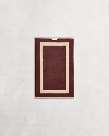 Crème & Cacao Two-Toned 100% Cotton Terry Hand Towels (Set of Two)