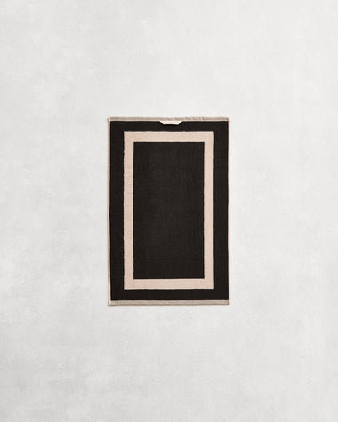 Oatmeal & Charcoal Two-Toned 100% Cotton Terry Hand Towel (Set of Two)