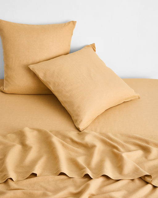 Caramel 100% French Flax Linen European Pillowcases (Set of Two)