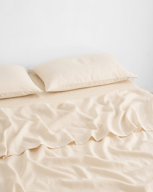 Crème 100% French Flax Linen Sheet Set