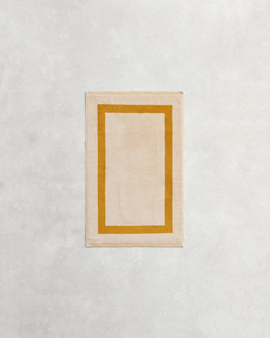 Crème & Turmeric Two-Toned 100% Cotton Terry Hand Towel