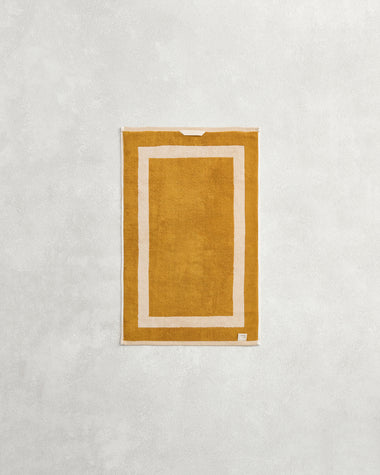 Crème & Turmeric Two-Toned 100% Cotton Terry Hand Towel
