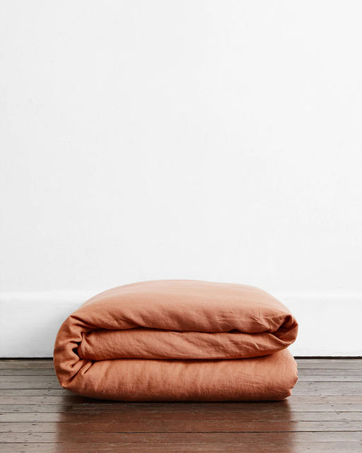 Hazelnut & Pink Clay 100% French Flax Linen Bedding Bundle