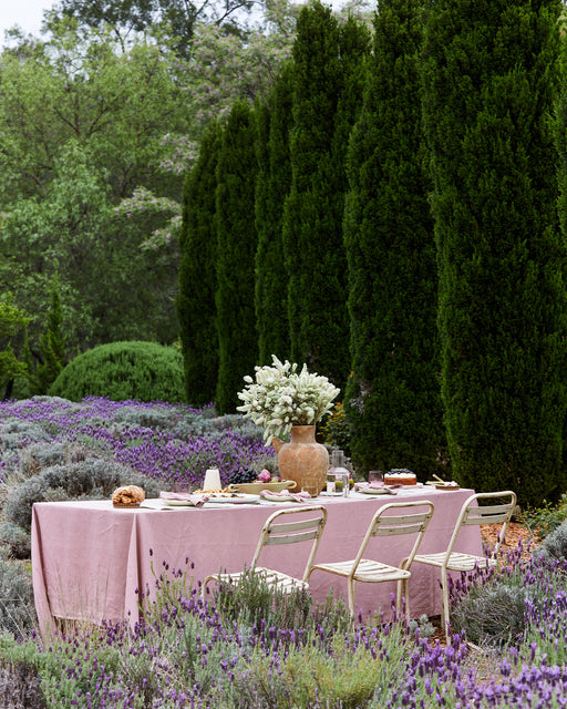 Lavender 100% French Flax Linen Tablecloth