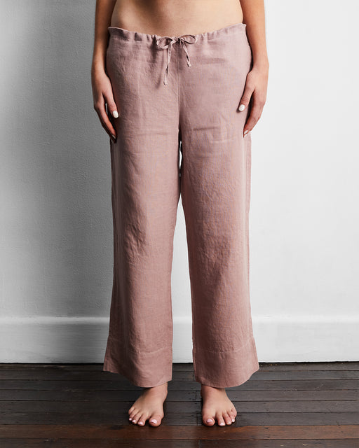 Lavender 100% French Flax Linen Pants