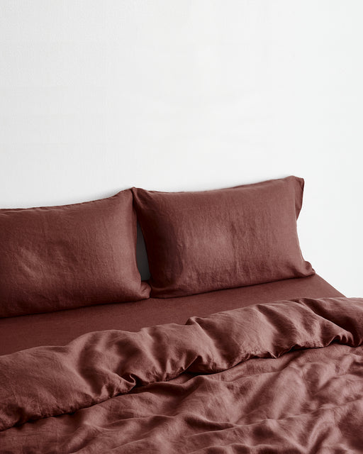 Cacao 100% French Flax Linen Bedding Set