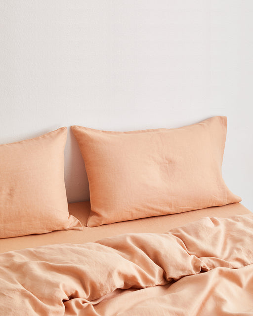 Terracotta 100% French Flax Linen Bedding Set