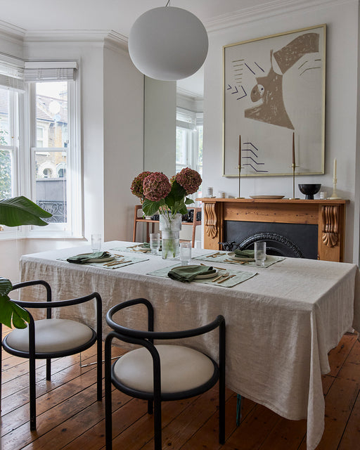 Oatmeal 100% French Flax Linen Tablecloth