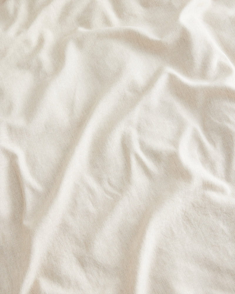 Oatmeal & White Stripe 100% French Flax Linen Duvet Cover Set