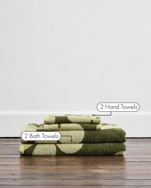 Sage & Olive Floral Terry Bath Towel Bundle