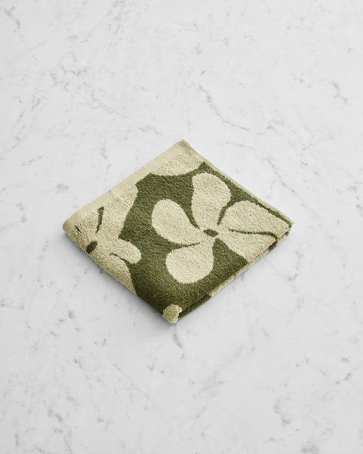 Sage & Olive 100% French Flax Linen Floral Hand and Face Towel