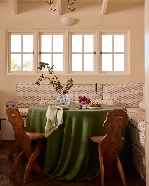 Olive 100% French Flax Linen Tablecloth