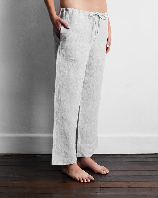 Pinstripe 100% French Flax Linen Pants