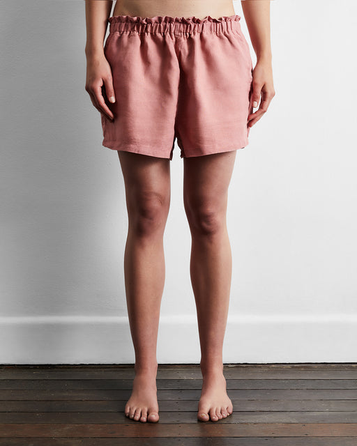 Pink Clay 100% French Flax Linen Shorts