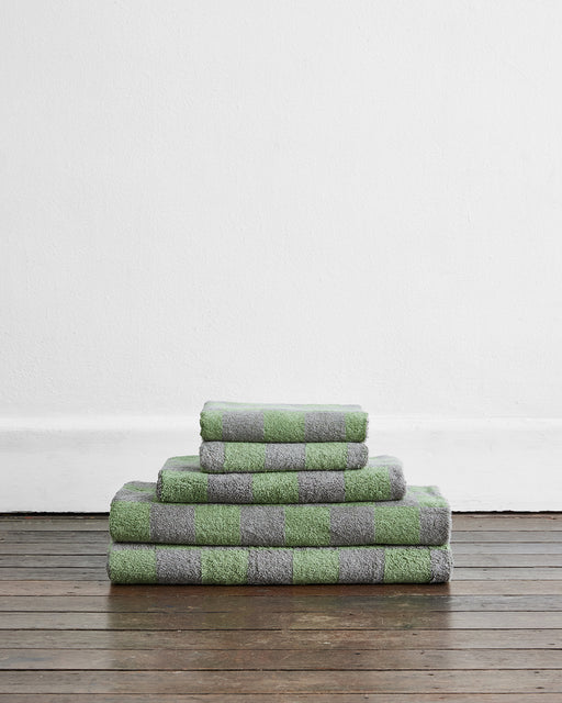 Pistachio & Mineral Check Terry Bath Towel Bundle