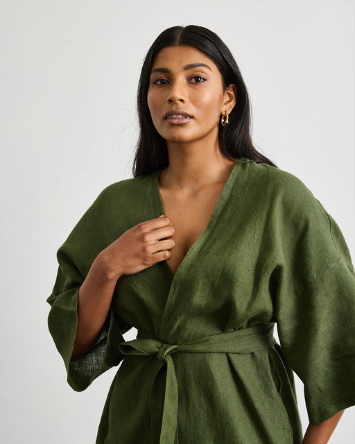 Cabana Short Robe in Olive