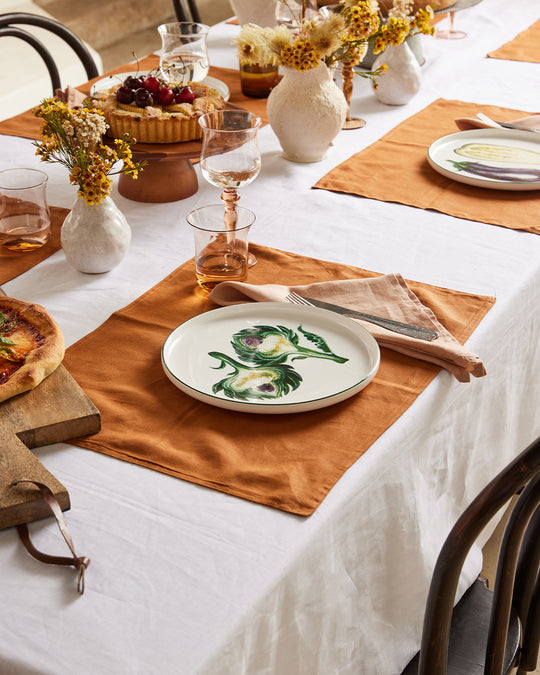 Terracotta 100% French Flax Linen Napkins (Set of Four)