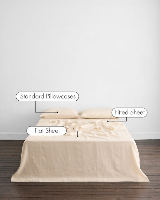 Crème 100% French Flax Linen Sheet Set