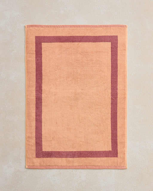 Terracotta & Pink Clay Two-Toned 100% Cotton Terry Bath Mat