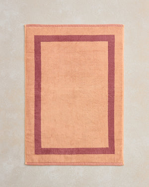 Terracotta & Pink Clay Two-Toned 100% Cotton Terry Bath Mat