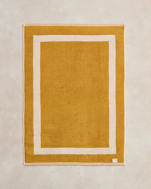 Crème & Turmeric Two-Toned 100% Cotton Terry Bath Mat