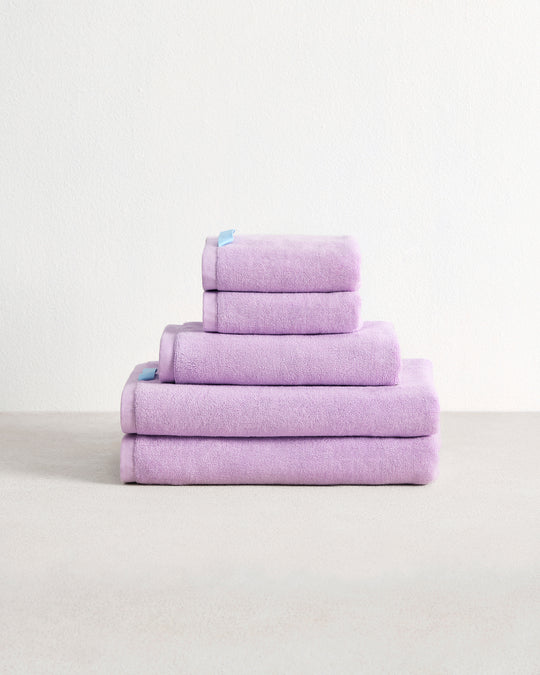 Violet 100% Cotton Terry Bath Towel Bundle
