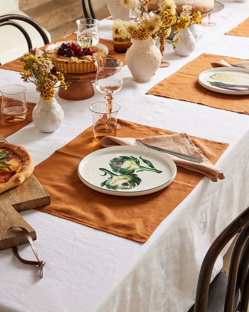 Terracotta 100% French Flax Linen Napkins (Set of Four)