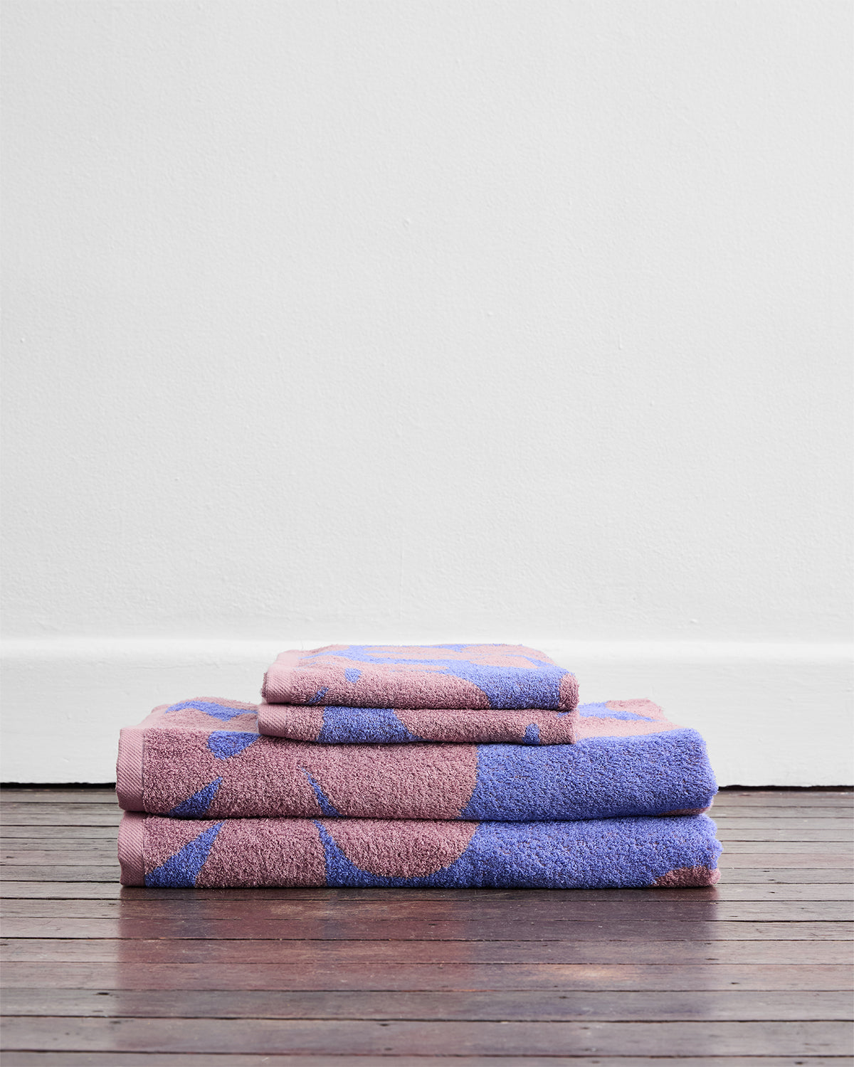 Wildflower & Lavender Floral Terry Bath Towel Bundle 