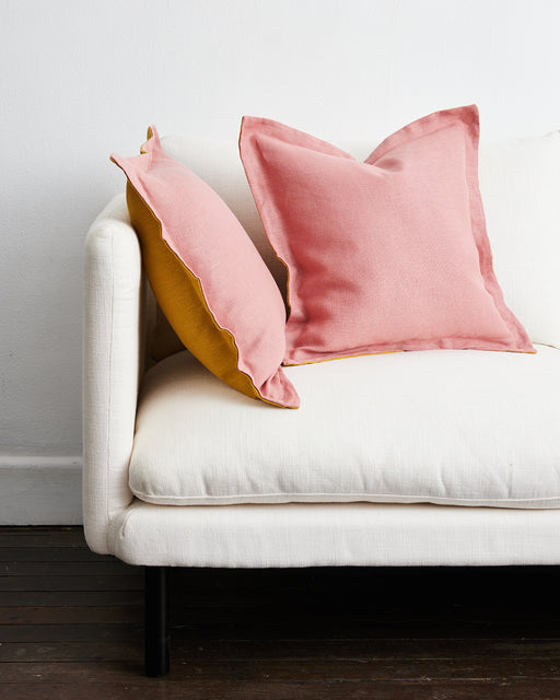 Pink Clay & Turmeric 100% French Flax Linen Cushion Cover