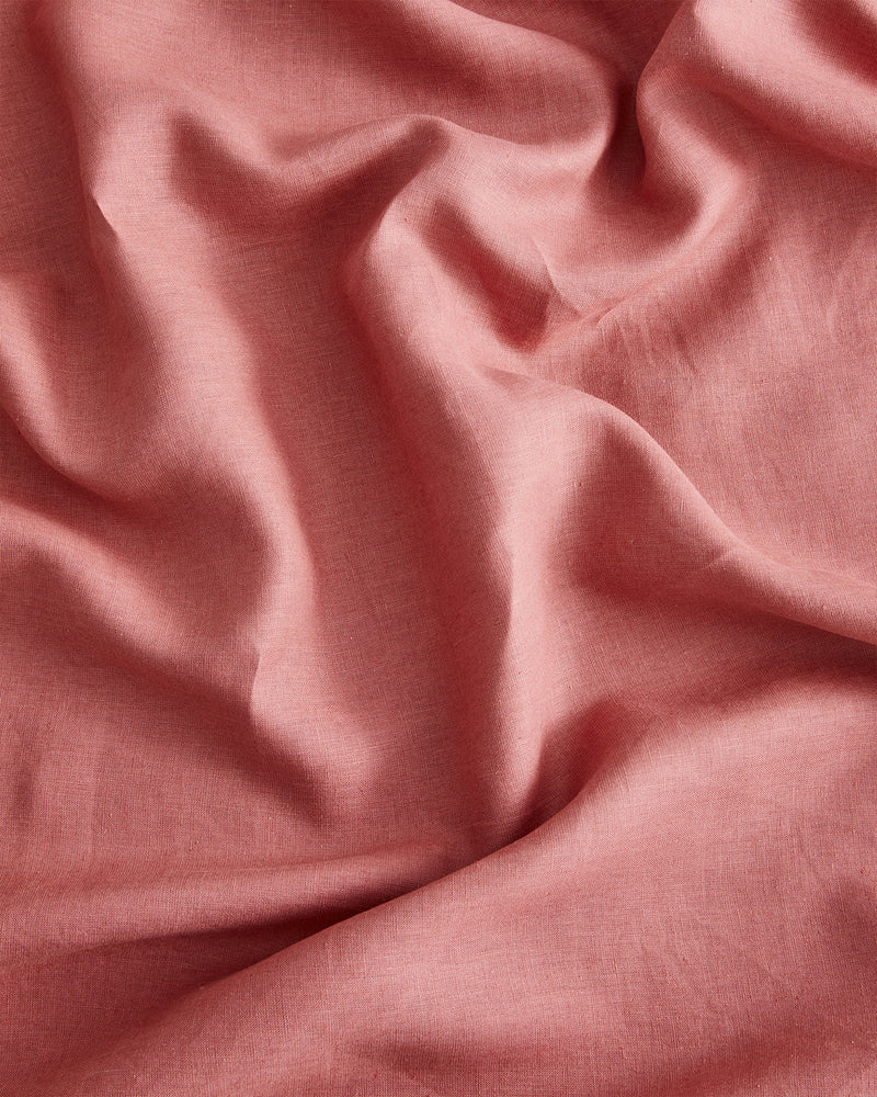Pink Clay 100% French Flax Linen Flat Sheet