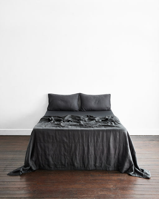 Charcoal Quilted Bed Cover