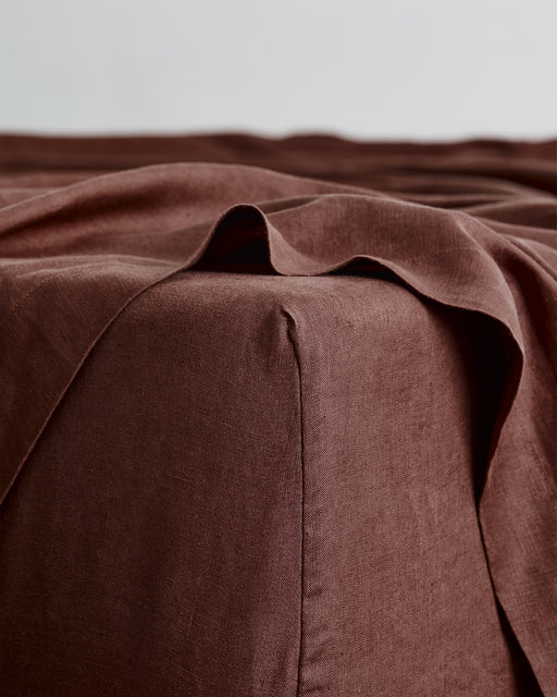 Cacao 100% French Flax Linen Fitted Sheet
