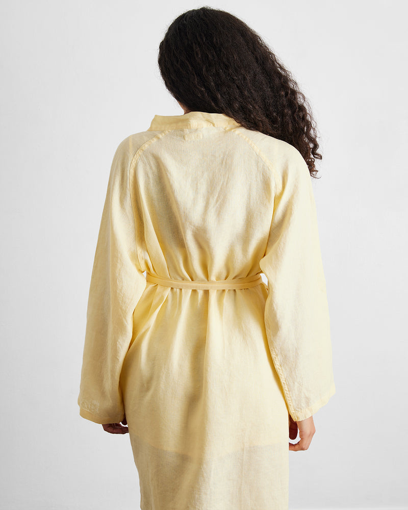 Limoncello 100% French Flax Linen Classic Robe