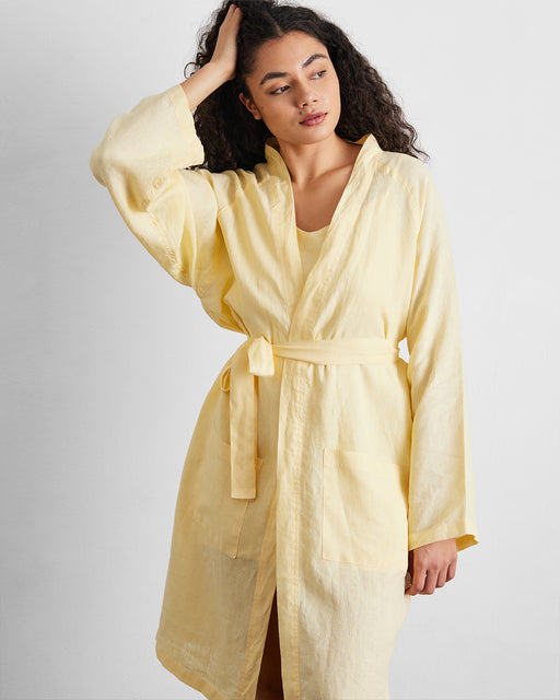 Limoncello 100% French Flax Linen Classic Robe