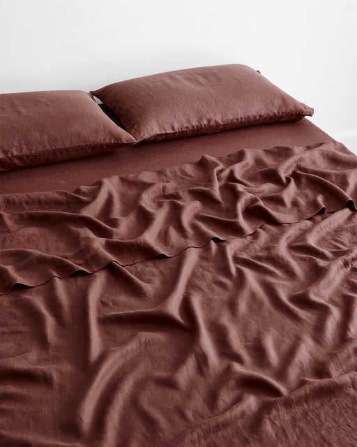 Cacao 100% French Flax Linen Sheet Set